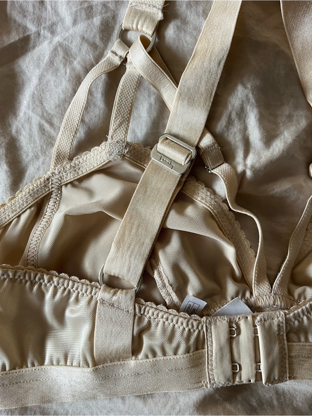 Lonely cream strappy bra and panty set - Picture 6 of 9
